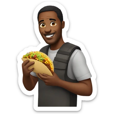 Man eating Taco Bell  sticker