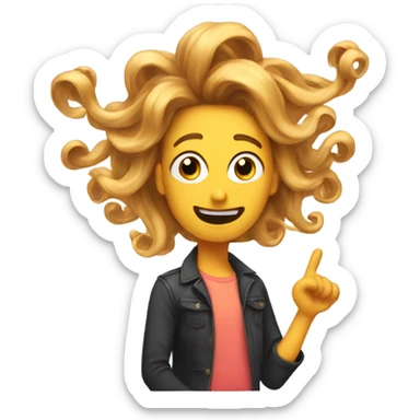 Finger twirling hair sticker