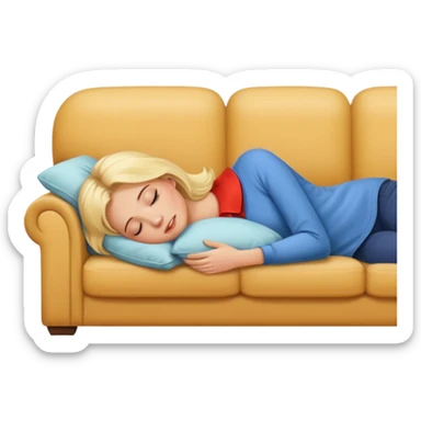 Blonde woman taking a nap in the sofa sticker