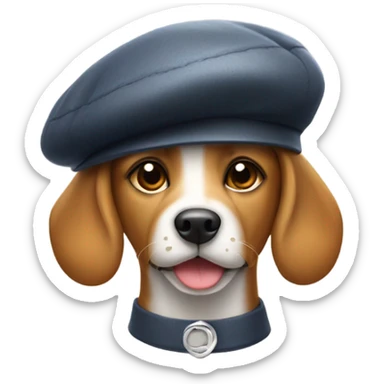 Dog wearing French beret sticker