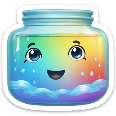 Rain bow dash in jar with with water sticker