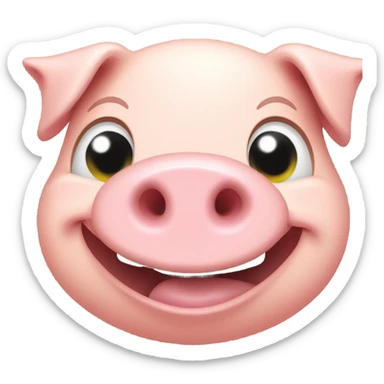 Smiling pig sticker