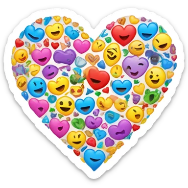 Heart with emoji coming out  sticker