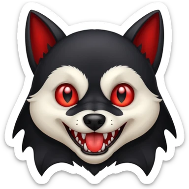 vampire dog sticker