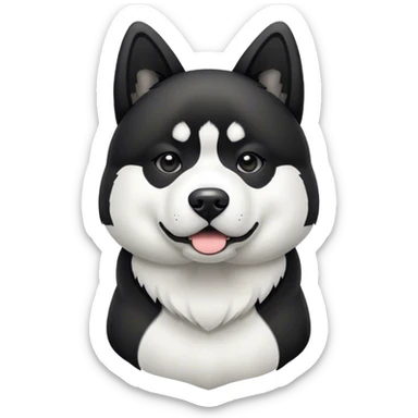 Dog black and white Akita  sticker