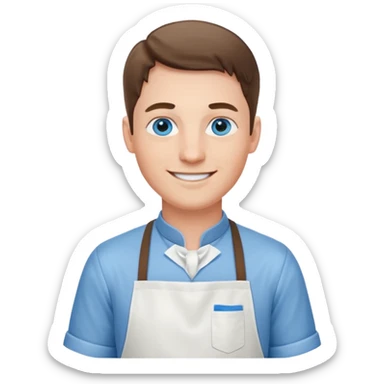 hold men blue eyes, apron  sticker