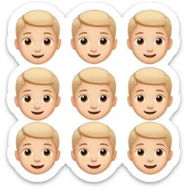 child's head with different expressions, cheerful and cute sticker