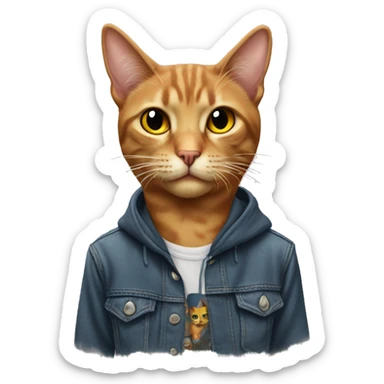 Cat wearing thrasher shirt sticker