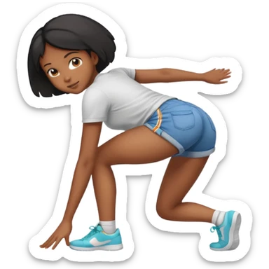 Black girl bending over sticker
