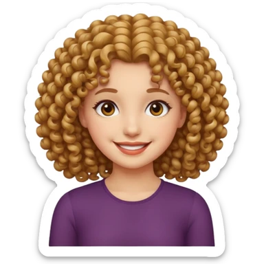 ios 18 emoji pretty poor girl with curly hair  sticker