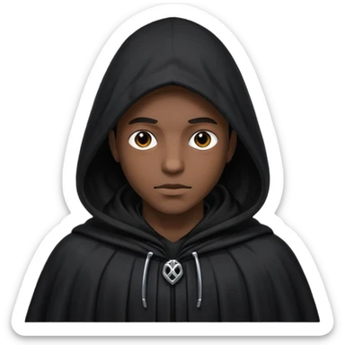 A dark shadowy figure wearing a hooded cloak sticker