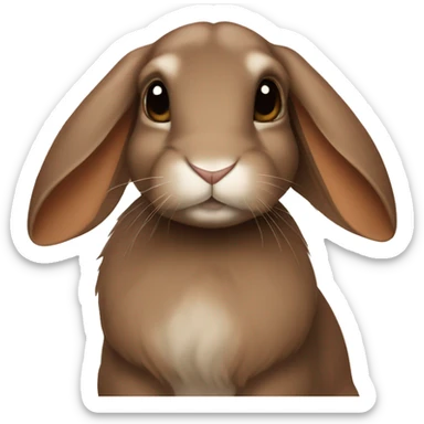 totally brown lop eared rabbit  sticker