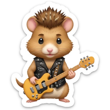 Punk guitarist hamster sticker