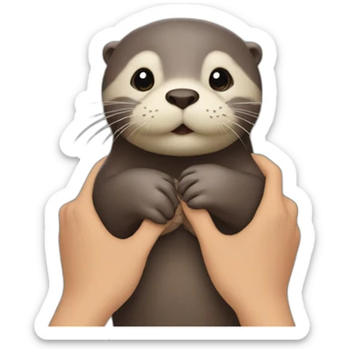 Otters holdin hands  sticker