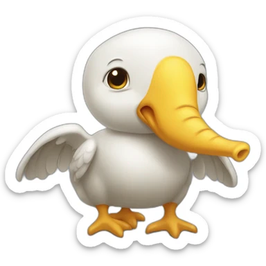 poussin sur un éléphant sticker