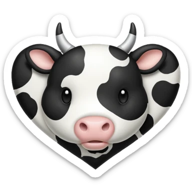 cow spot print heart sticker