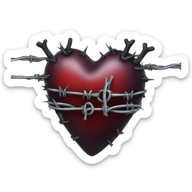 gothic heart with barbed wire sticker