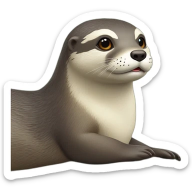 Loutre qui vole et aun bec de piegonn sticker