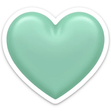 Mint green heart sticker