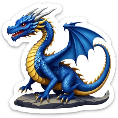 majestic Navy blue dragon sticker