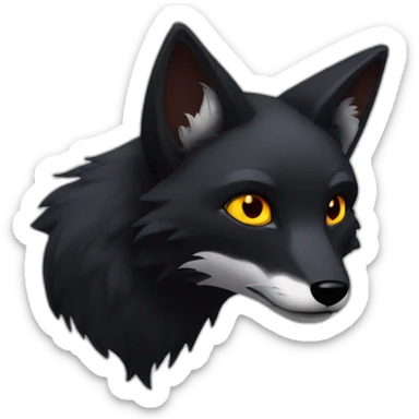 black fox red scar gold eye sticker