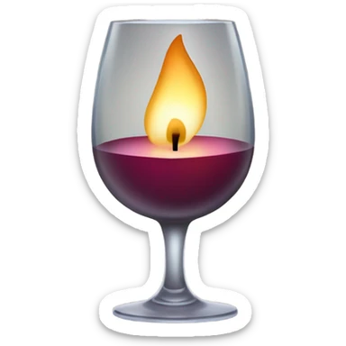 wine glass candle sticker