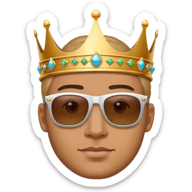 crown with sunglasses wear handsome guys sticker