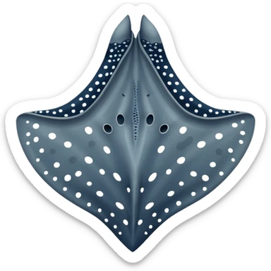 Spotted eagle sting ray with long stinger viewed from above sticker