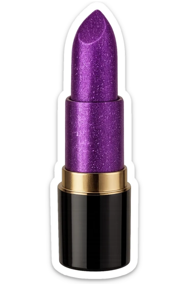 purple sparkly lipstick sticker