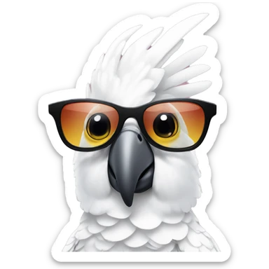 Cockatoo with sunglasses sticker