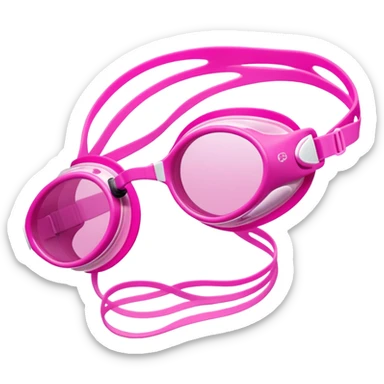 pink swim goggles, athletic design with pink tinted lenses, swimming eyewear sticker