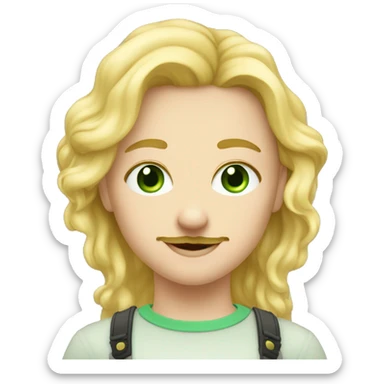 Jeune rapeure blond avec moustache et yeux vert sticker