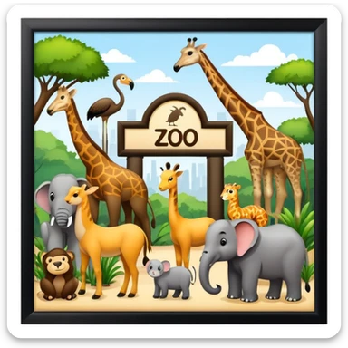 zoo with animals sticker