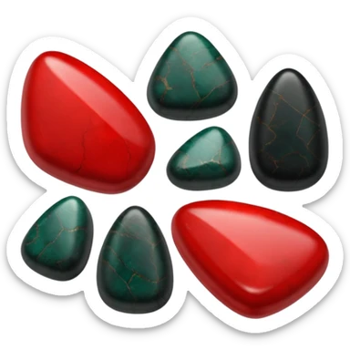 Tumbled glossy shiny black and red Bloodstone sticker