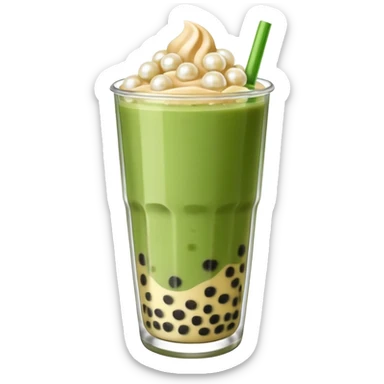 boba matcha milk tea sticker