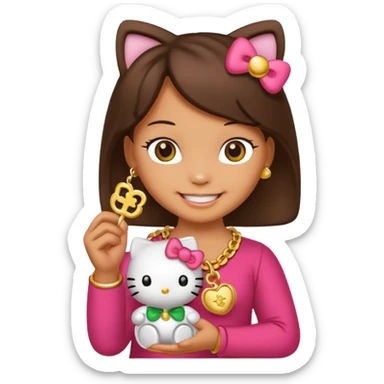 hello kitty lucky sticker