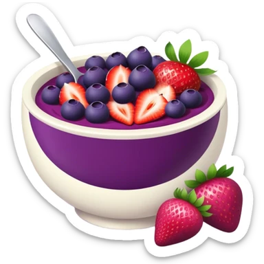 Açaí bowl with strawberries  sticker