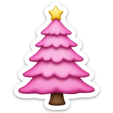pink Christmas tree sticker