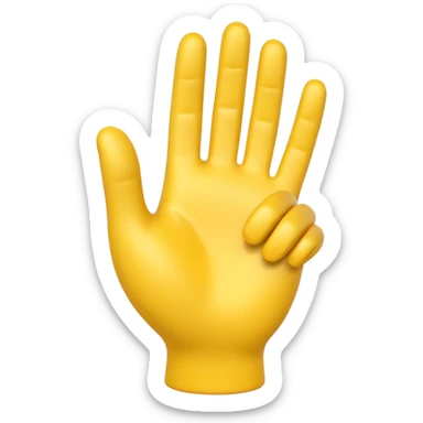 Apple-style 3D illustration of a single yellow hand like emoji sticker