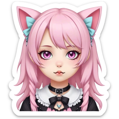 Pastel Edgy Kawaii Cute Beautiful Elegant Pretty Anime Punk Lolita Catgirl sticker