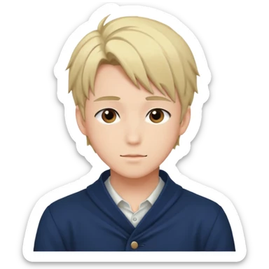 handsome young romantic shoujo anime guy sticker