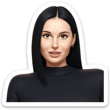 smiling girl with black hair sticker