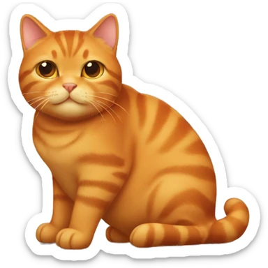 Dark orange tabby cat fat sticker
