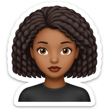 Black girl, cabelo cacheado curto, com os olhos castanhos escuro, lábios médio sticker
