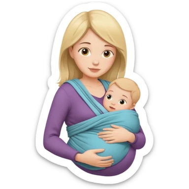 Pregnancy babywearing mom with baby and wrap  sticker