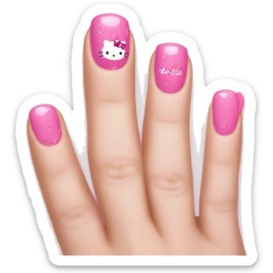 Pink hello kitty nails sticker