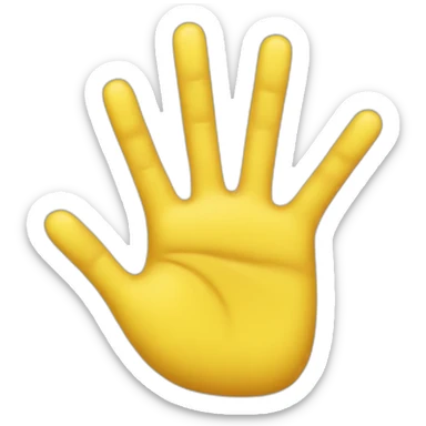 six fingered yellow hand sticker