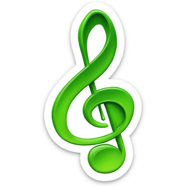 Green music note sticker