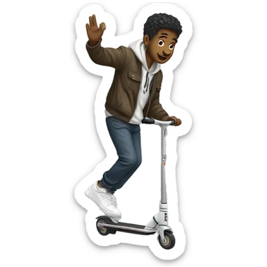 streetwear guy doing freestyle scootering sticker