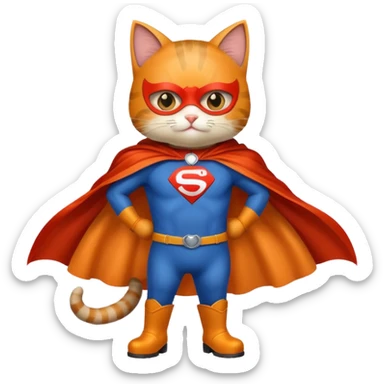  Cat dressed up as a superhero sticker